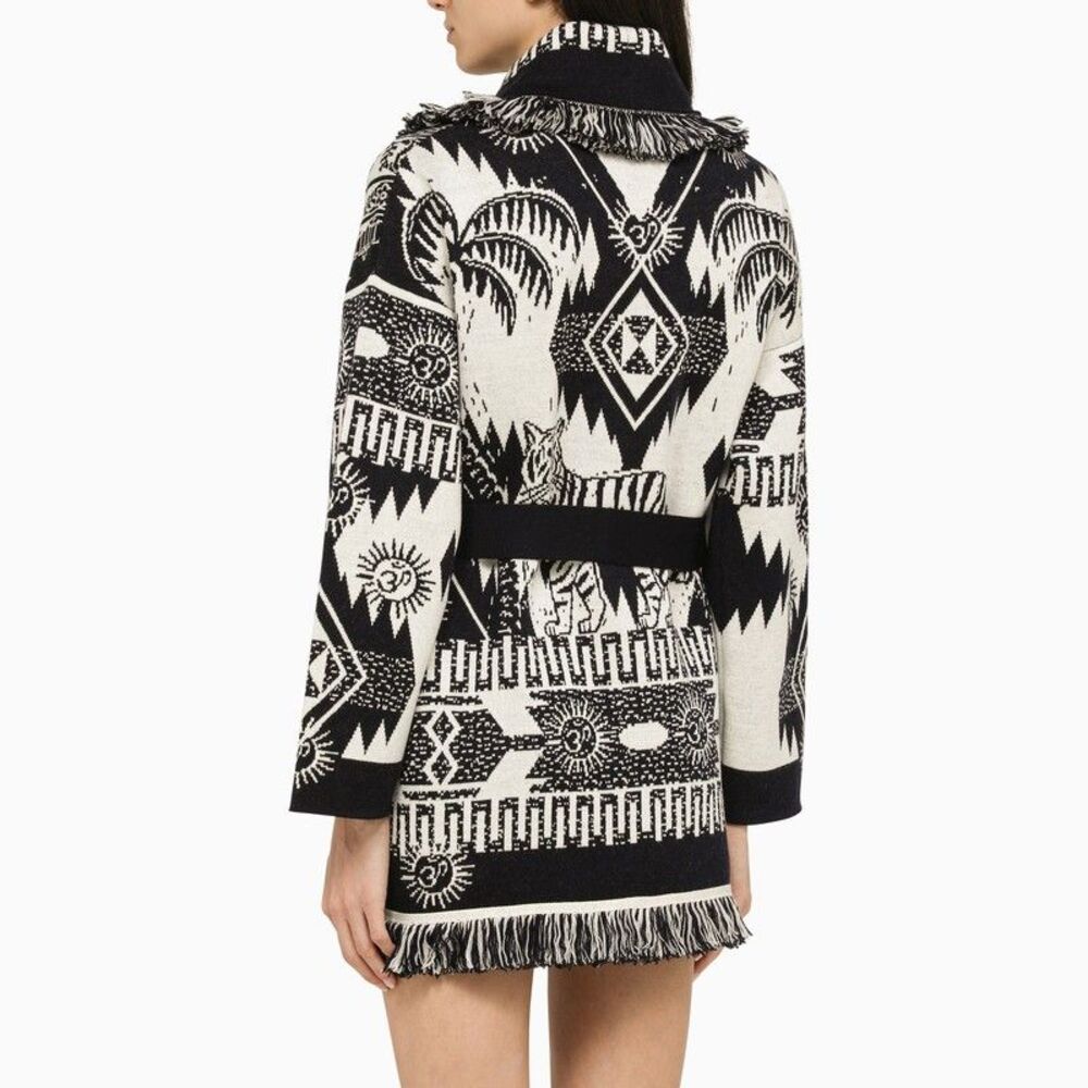 Alanui Black/White Jacquard Cardigan - Picture 3 of 4